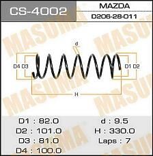 MASUMA CS4002 (D26728011) пружина зад.\ Mazda (Мазда) demio
