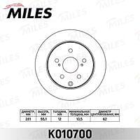 MILES K010700 (K010700) диск тормозной задний d281мм. Toyota (Тойота) Rav 4 (Рав 4) III 06- (trw df4829) k010700