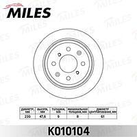 MILES K010104 (K010104) диск тормозной задний d239мм. Honda (Хонда) Jazz (Джаз) 02- (trw df2657) k010104
