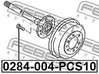 FEBEST 0284-004-pcs10 (0284004PCS10) шпилька колёсная (10 шт. в уп. /  за упаковку) Nissan (Ниссан) Pathfinder (Патфайндер) r51m 2005.01-2014.11 [el]