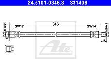 ATE 24-5101-0346-3 (1294280035) шланг торм.пер.[340-mm]