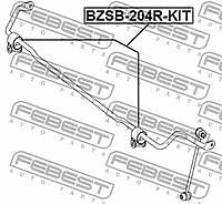 FEBEST BZSB-204R-KIT (BZSB204RKIT) втулка стабилизатора заднего к-кт 2шт d19\ mb glk-class 07-15