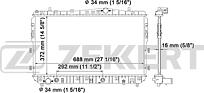 ZEKKERT mk-1182 (1770085Z00 / 96553243 / 96553244) радиатор охлаждения двигателя Chevrolet (Шевроле) Lacetti (Лачети) (j200) 03- Daewoo (Дэу) nubira (klan) 03-
