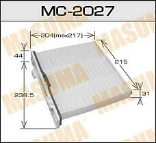 MASUMA MC-2027 (MR500057) фильтр салона rhd\ Mitsubishi (Мицубиси) Pajero (Паджеро) 2.5-3.8 01>