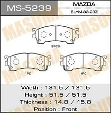MASUMA MS-5239 (1U0J3328Z / 1U0L3328Z / 1U1E3328Z) колодки тормозные дисковые