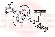 ASVA DAC30620051 (374894) подшипник ступицы колеса (комплект) | зад прав / лев |