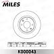 MILES K000043 (K000043) диск тормозной передний Citroen (Ситроен) c3 / c4 / c5 03 / Berlingo (Берлинго) 96 / Peugeot (Пежо) 206 / 307 / partner (trw df4184) k000043