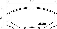 NISSHINBO NP3003 (035700 / 035710 / 035722) колодки дисковые передние\ Mitsubishi (Мицубиси) Lancer (Лансер) / Colt (Кольт) 1.3-1.8 89-92