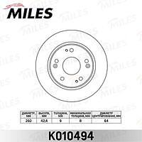 MILES K010494 (K010494) диск тормозной задний d260мм. Honda (Хонда) Civic (Цивик) 06- (trw df4837) k010494