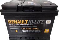 RENAULT 7711238597 (7711238597) аккумуляторная батарея Renault (Рено) 60 а / ч