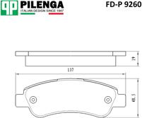 PILENGA fd-p9260 (425359 / 425359425469 / 425360) pilenga колодки тормозные дисковые задние Citroen (Ситроен) / Peugeot (Пежо) Boxer (Боксер) III Ducato (Дукато) III Jumper (Джампер) IIi