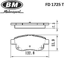 BM FD1725T (1371454 / 1433958 / 1530602) колодки тормозные дисковые усиленные |зад прав / лев |