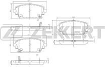 ZEKKERT bs-1735 (410604U127 / 41060AV126 / 45022S1AE02) колодки торм. диск. передн. Honda (Хонда) Accord (Аккорд) vi 97- Nissan (Ниссан) Almera (Альмера) tino (v10) 00- Primera (Примера) (p12) 01-