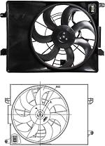 LUZAR LFK08Y5 (LFK08Y5) вентилятор радиатора охлаждения с кожухом для а / м  Sportage (Спортедж) III /  ix35 (10-) (тип dowoon) lfk08y5