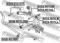 FEBEST 0229-014-KIT (0229014KIT) болт с эксцентриком ремкомплект подходит для Nissan (Ниссан) Pathfinder (Патфайндер) r51m 2005.01-2014.11 [el] 0229-014-kit