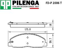 PILENGA FDP2006T (A21R233501171 / FDP2006T) колодки тормозные дисковые со скобами, пластинами и болтами, усиленные | перед, |