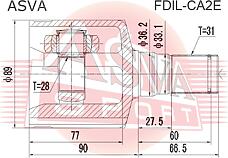 ASVA fdil-ca2e  шрус внутренний левый 28x36.2x31 Ford (Форд) Mondeo (Мондео) 2 0d 140ps at