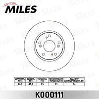 Miles K000111 (K000111) диск тормозной Honda (Хонда) Civic (Цивик) 06 / fr-v 05 / stream 02 передний вент. (trw df4486) k000111
