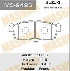 MASUMA MS-9426 (1A133323Z / 1A153323Z / 1V6P3328Z) колодки дисковые передние\Suzuki (Сузуки) ignis 1.3i 00-03, daihatsu yrv 1.3i 4wd 01>