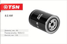 TSN 9.2.100 (110962 / 110987 / 1109AK) фильтр масляный\ Peugeot (Пежо) 406 / 605 / Boxer (Боксер) 84-95