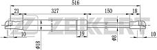 ZEKKERT gf-2027 (32028398 / BHE760020 / XH42406A10AA) пружина газовая багажника Land rover (Ленд ровер) range rover III 02-