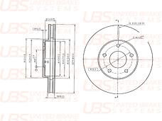 UBS b2105034 (0986479030 / 0986479929 / 0986479R90) тормозной диск для Nissan (Ниссан) x-trail (t30) / Maxima (Максима) qx (a33) / Primera (Примера) (p12) передний вент. 1шт.