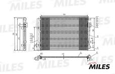 Miles ACCB002 (ACCB002) радиатор кондиционера (паяный)  solaris /  Rio (Рио) 1.4 / 1.6 10-) accb002