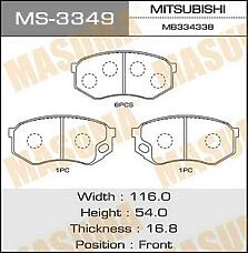MASUMA MS-3349 (MC112193 / MC112194 / MC837978) колодки дисковые\ fuso (Mitsubishi (Мицубиси) trucks) canter 89-02