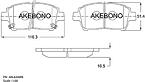 AKEBONO AN-634WK (044650D020 / 572405) колодки тормозные дисковые передние Toyota (Тойота) Corolla (Корола) (e12), bb -04, Prius (Приус) 00-, Yaris (Ярис) (p10), will an-634wk