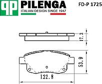 PILENGA FD-P 1725 (1371454 / 1433958 / 1530602) колодки дисковые з.\ Ford (Форд) Transit (Транзит) / Tourneo (Торнео) connect 2.2tdci / 2.4tdci / 2.3 16v 06>