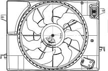 LUZAR LFK0885 (LFK0885) вентилятор радиатора  tucson (04-) /  Sportage (Спортедж) II (04-) (с кожухом и резист.) (тип halla) (lfk 0885)
