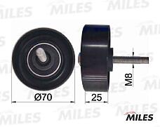 MILES AG03059 (AG03059) ролик ремня приводного Mazda (Мазда) 3 / 6 / cx-7 1.8-2.5 02- (ina 532054110) ag03059