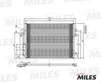 MILES ACCB012 (ACCB012) радиатор кондиционера (паяный) Renault (Рено) logan 04-08 / Megane (Меган) I 1.4-2.0 / 1.9 dci) accb012