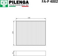 PILENGA FA-P 4002 (1315686 / 13271190 / 1354952) фильтр салона\ Chevrolet (Шевроле) cruze 1.6-2.0cdti, Opel (Опель) insigna 1.6-2.8 08>