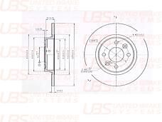 UBS b2105001 (08A26810 / 0986479164 / 103117) тормозной диск для Renault (Рено) logan / sandero передний не вент. 1шт.