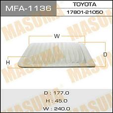 MASUMA MFA-1136 (178010D060 / 178010D090 / 1780121050) фильтр возд. Toyota (Тойота) auris 1.4-1.6l,Avensis (Авенсис) 1.6-2.0l,Yaris (Ярис) 1.8l 2007 =>