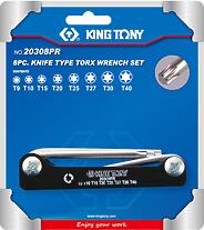 KING TONY 20308PR  набор г-образных ключей torx t9-t40, складные, 8 предметов\