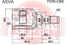 ASVA FDIR-CBK  шрус внутренний правый 21x38x22