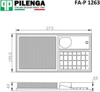 PILENGA FA-P 1263 (FAP1263) фильтр возд.VW Golf (Гольф) v,polo,Caddy (Кадди) / Skoda (Шкода) fabia,roomster / Seat (Сеат) 1.4-1.6l 2006=>