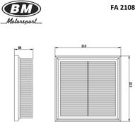 BM FA2108 (021129620 / 027129620 / 027129620D) фильтр воздушный, инжектор плоский