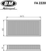 BM FA2220 (FA2220 / FA2220_BM) фильтр возд.Toyota (Тойота) Camry (Камри) 50 2.4