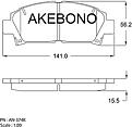 AKEBONO AN-374K (446512160) колодки тормозные дисковые передние Toyota (Тойота) Carina (Карина) at210, Celica (Селика) st202 an-374k