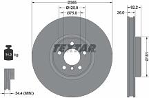TEXTAR 92161005 (150344920 / 17869 / 20936394) диск тормозной передний\ BMW (БМВ) x5 e70 3.0sd / 4.8i / x6 e71 3.5i / 3.5d 07>