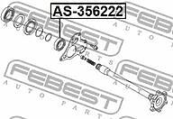 FEBEST AS-356222 (AS356222) подшипник приводного вала 35x62x22