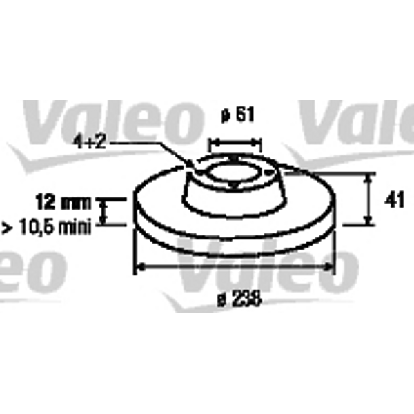 VALEO 186803 (08295814 / 09071 / 0986478105) диск тормозной передний\ Renault (Рено) logan 1.4 / 1.6 04 (Комплект 2 штуки)