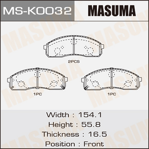 MASUMA MS-K0032 колодки тормозные дисковые